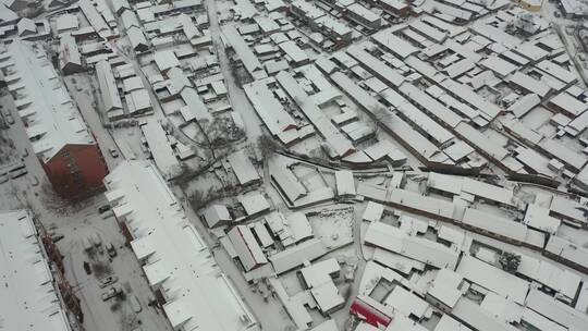 雪景城市雪后楼宇街道