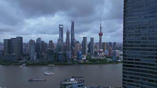 上海台风暴风雨来临前黑云压城航拍