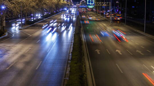 夜间高速公路交通延时视频素材模板下载