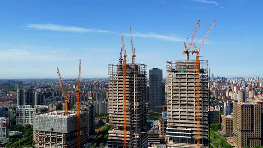 航拍上海浦东上海博物馆东馆建设工地