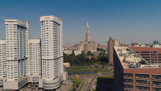 莫斯科城市建筑航拍视频素材模板下载