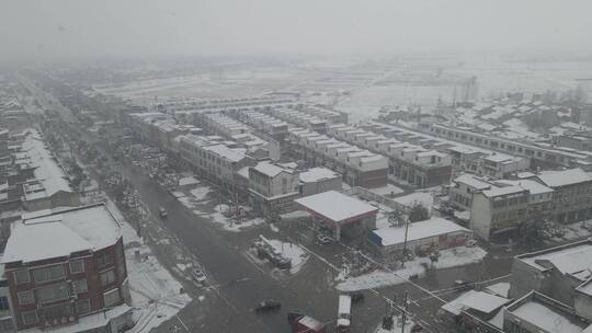农村城镇下雪4K航拍原素材视频素材模板下载