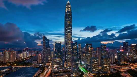 深圳城市高楼夜景全景
