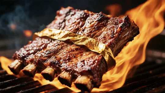火焰上烤制的美味牛排