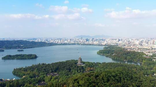 杭州西湖风光全景