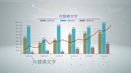 数据柱状图和3D饼状图AE模版