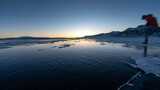 新疆伊犁冬季赛里木湖冰湖冰花延时高清在线视频素材下载