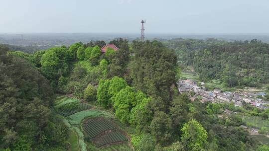 乐山五通桥-牟罗寺周边风景航拍