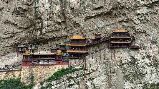 4K山西大同悬空寺航拍合集