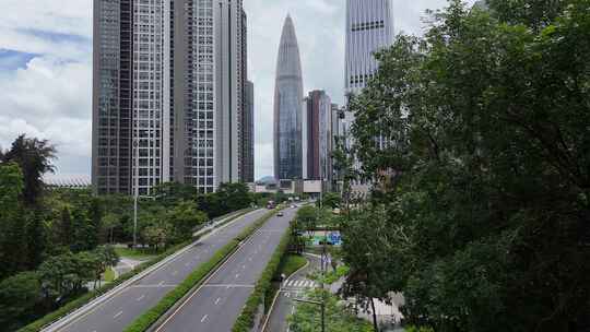 深圳湾高楼大厦城市航怕空镜