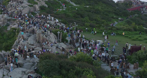 中国山东泰安泰山山顶风景风景区云海