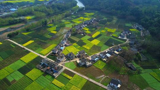 美丽乡村新农村航拍风景