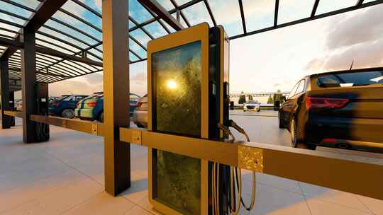 绿色环保节能电动车充电桩视频素材模板下载