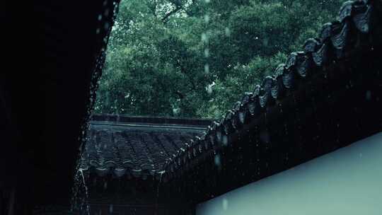 杭州西湖郭庄雨景