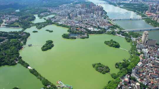 惠州市-惠城区-西湖-高空环绕大景