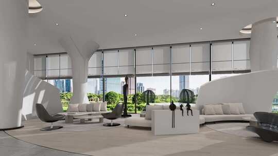现代写字楼休息区空镜合集