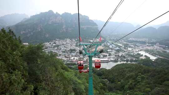 北京十渡景区高空缆车视频素材