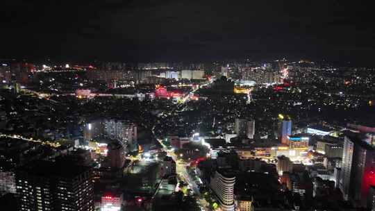 合集航拍广西玉林城市大景夜景灯光