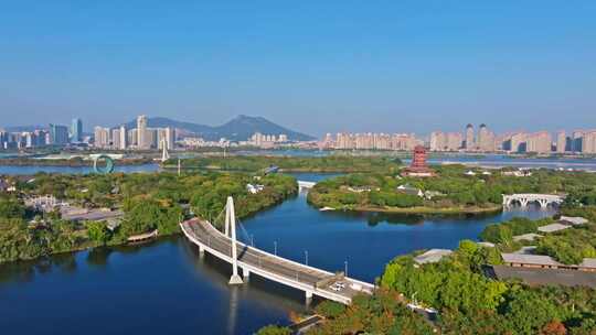 航拍厦门厦门园博苑风景