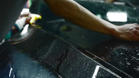洗车保养打蜡清洁特斯拉视频素材模板下载