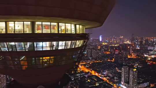 天津夜景航拍空镜