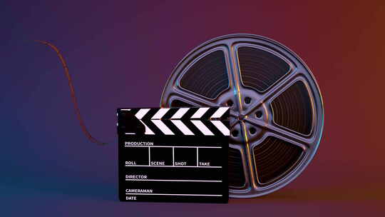 电影放映胶卷转动视频素材模板下载
