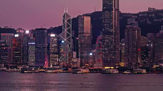 香港夜景维多利亚港视频素材模板下载