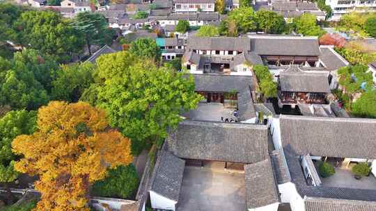 浙江绍兴鲁迅故里祖居航拍旅游景区景点城市