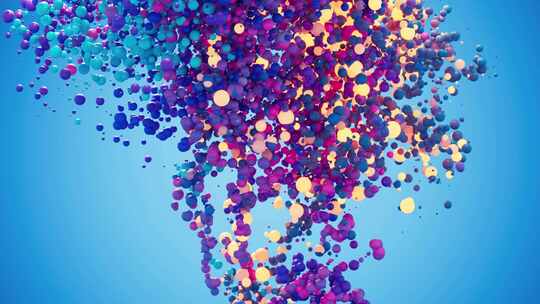 3D五彩小球上升动画