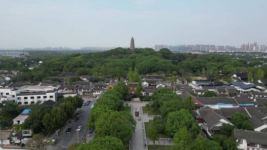 江苏苏州虎丘塔5A景区航拍