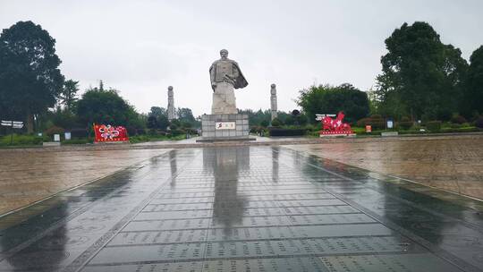 旅游景区湖南湘阴县左宗棠雕像