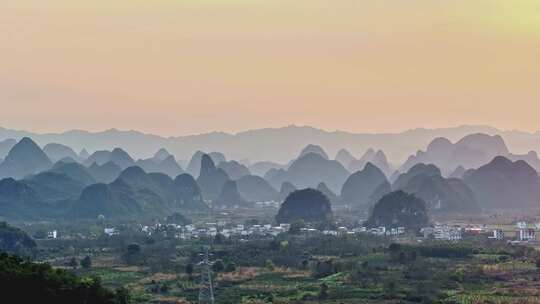 桂林山水喀斯特地貌航拍中国