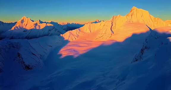 日出照雪山