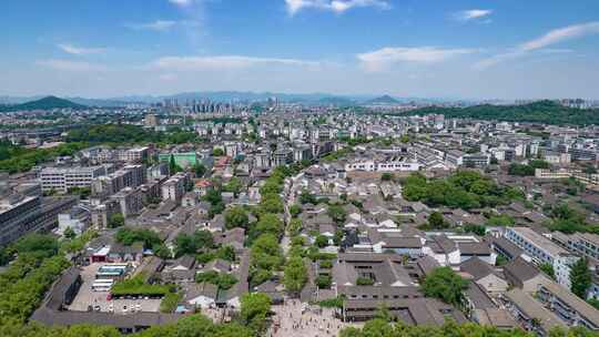 浙江绍兴鲁迅故居5A景区航拍延时