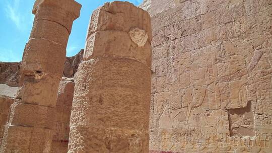 埃及女王神殿的石柱视频素材模板下载