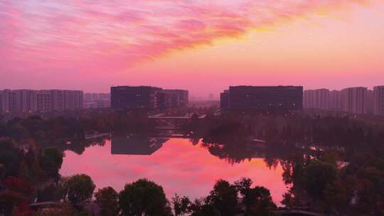 算力小镇4K朝霞成片（无背景音乐）