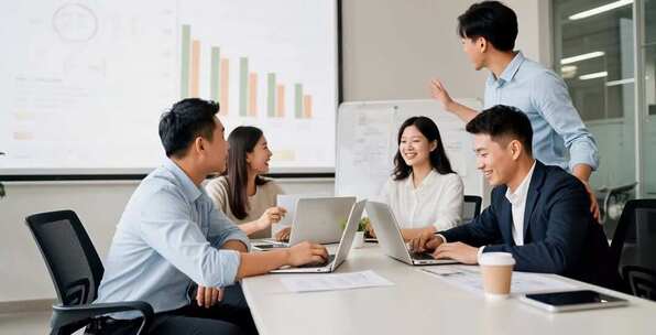 商务人士团队会议讨论场景