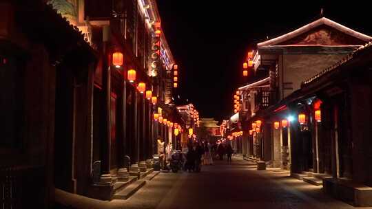 永年城 广府古城 夜景 灯光秀 古城街道