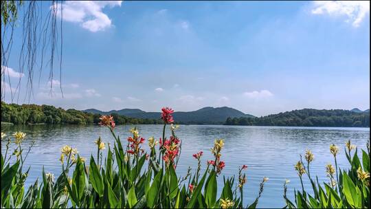 杭州西湖山水自然风景