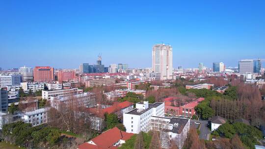 航拍上海复旦大学