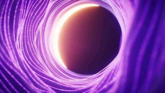 抽象霓虹圆形隧道背景三维渲染