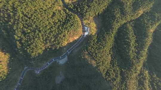 秋天午后航拍安徽省黄山市璜尖岭风景