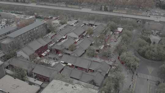 陕西西安航拍空镜景点永兴坊城墙复古古建筑