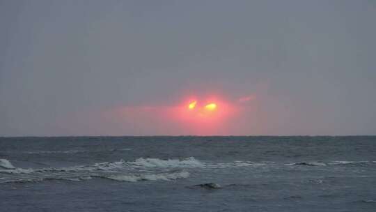 海边沙滩日出日落朝霞晚霞