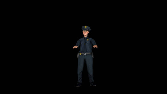女警官滑稽的舞蹈视频素材模板下载
