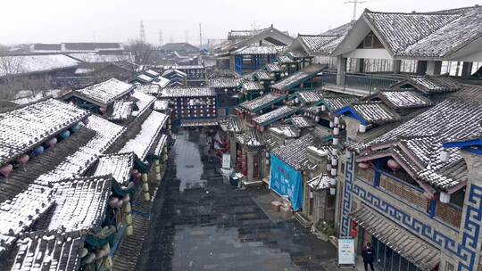 周至水街雪景