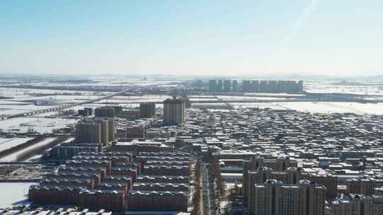 航拍雪景 唯美冬日空镜 立冬 冬至节气