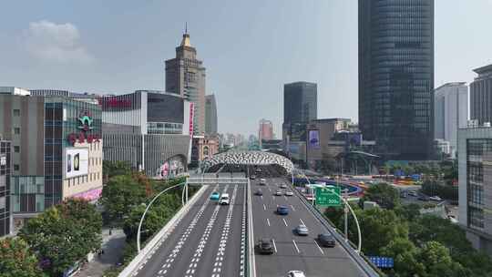 上海杨浦区淞沪路航拍视频素材模板下载
