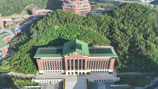 深圳光明区中山大学校区航拍学校建筑风光