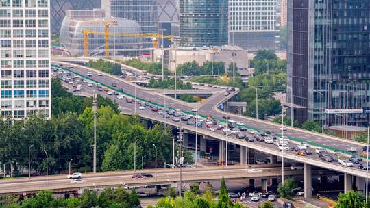 北京_东三环中路_城市道路_车流延时